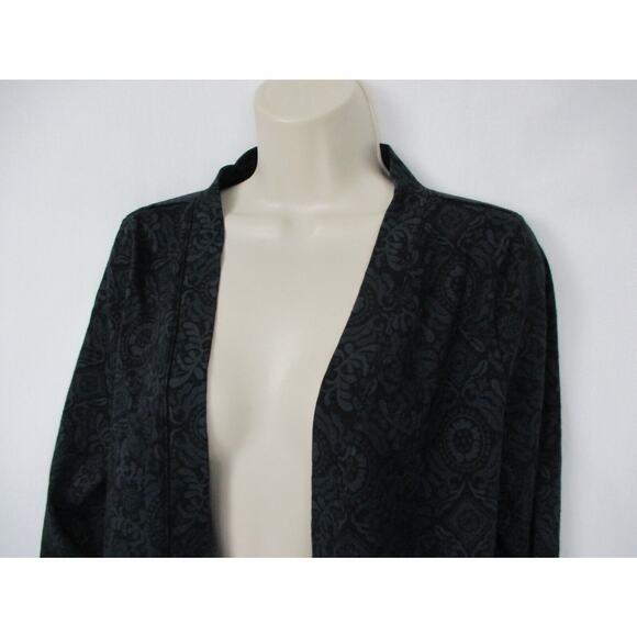 Fresh Produce Top Small Womens Cardigan Open Front Floral Blue Black Casual - Picture 2 of 13